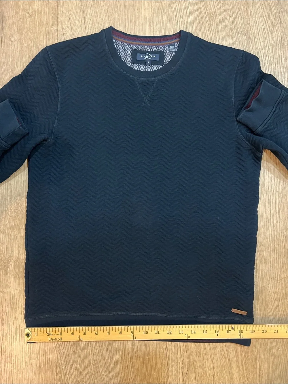 Ted Baker London Men’s Navy Textured Crewneck Sweater Sweatshirt Size 4/L